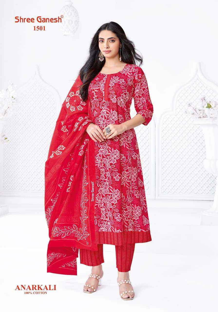 Shree Ganesh Zeenat Vol 5 Readymade Cotton Anarkali Suit Wholesale Rate ( 10 Pcs Catalog )