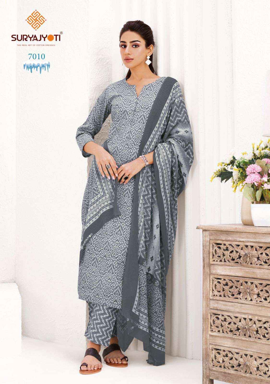 Suryajyoti Ice Look Vol 7 Pure Cotton Dress Material surat Wholesale ( 10 Pcs Catalogue )