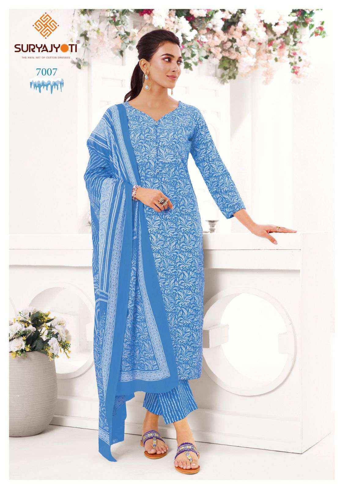 Suryajyoti Ice Look Vol 7 Pure Cotton Dress Material surat Wholesale ( 10 Pcs Catalogue )