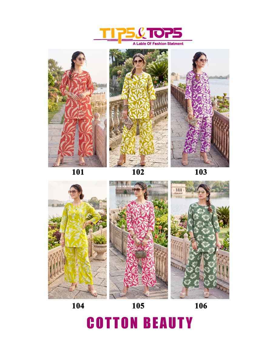 Tips & Tops Cotton Beauty Cotton Co Ord Set Wholesale Price ( 6 Pc Catalogue )