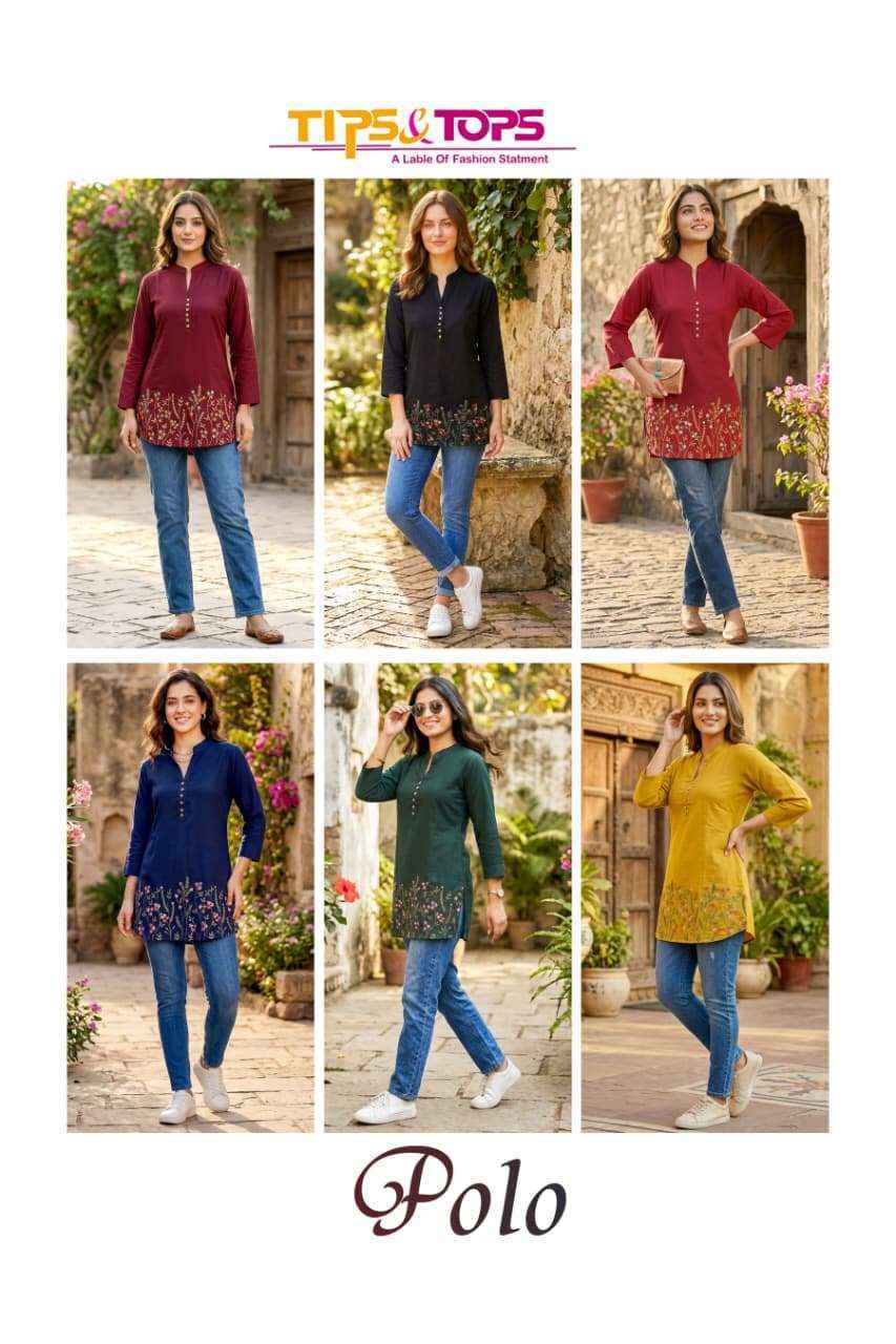 Tips & Tops Polo Rayon Weastern Top Wholesale online Price ( 6 pcs Catalogue )