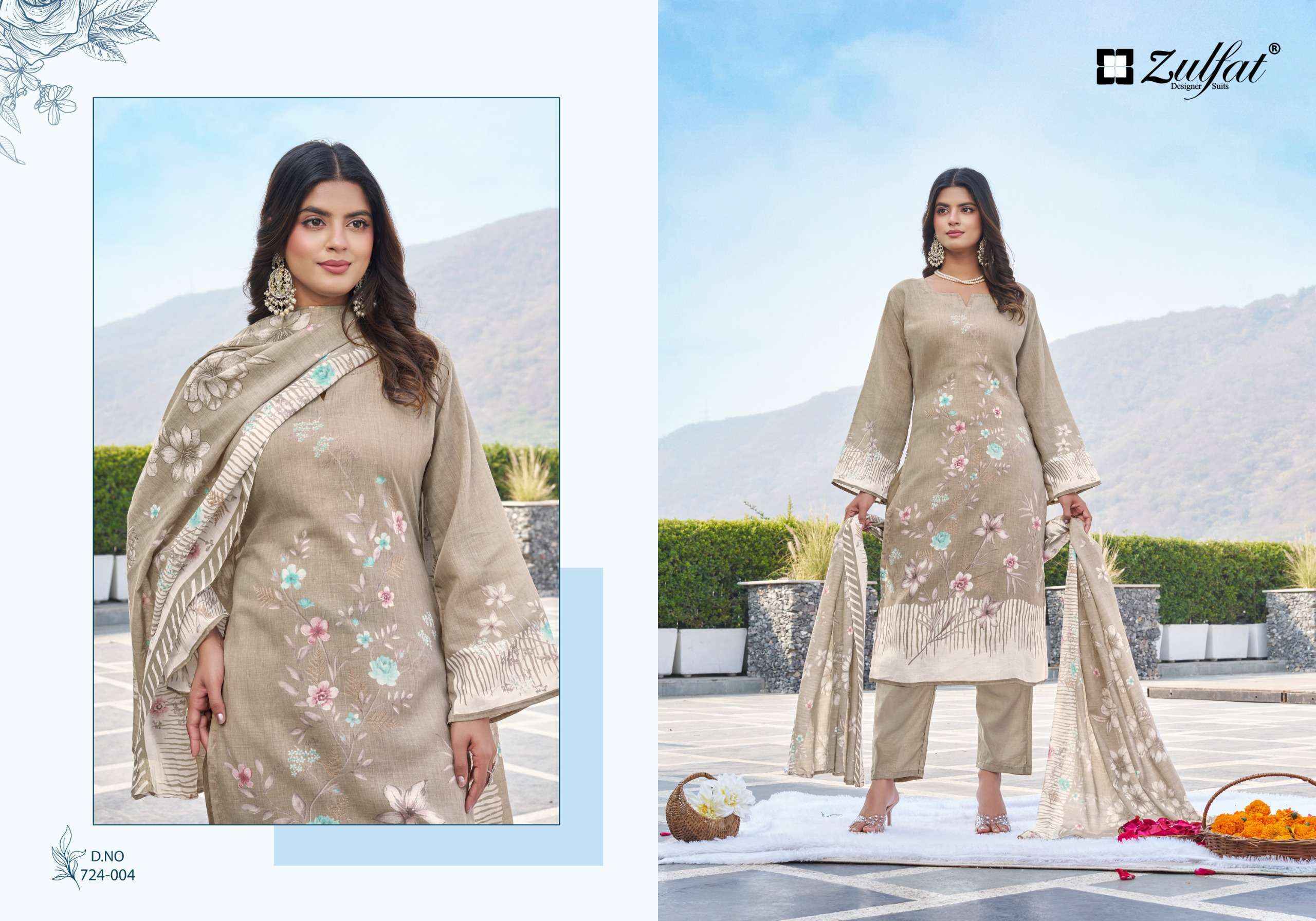 Zulfat Designer Farida Cotton Dress Material Wholesale Price ( 8 pcs Catalogue )
