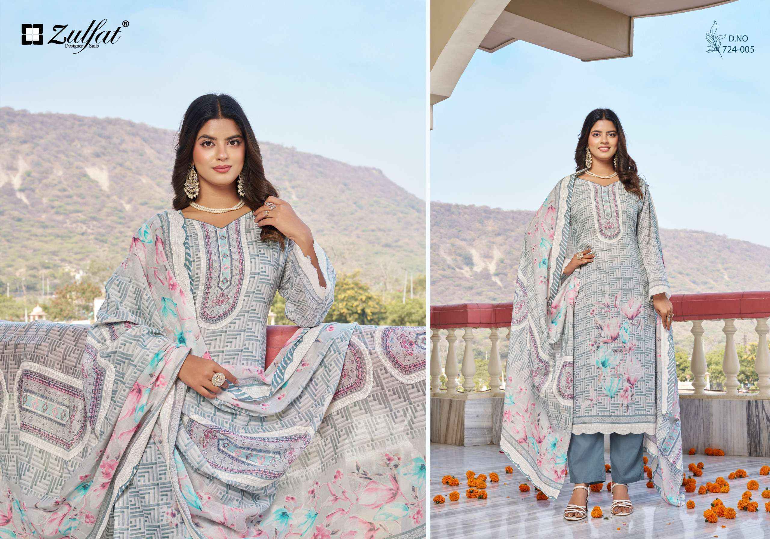 Zulfat Designer Farida Cotton Dress Material Wholesale Price ( 8 pcs Catalogue )