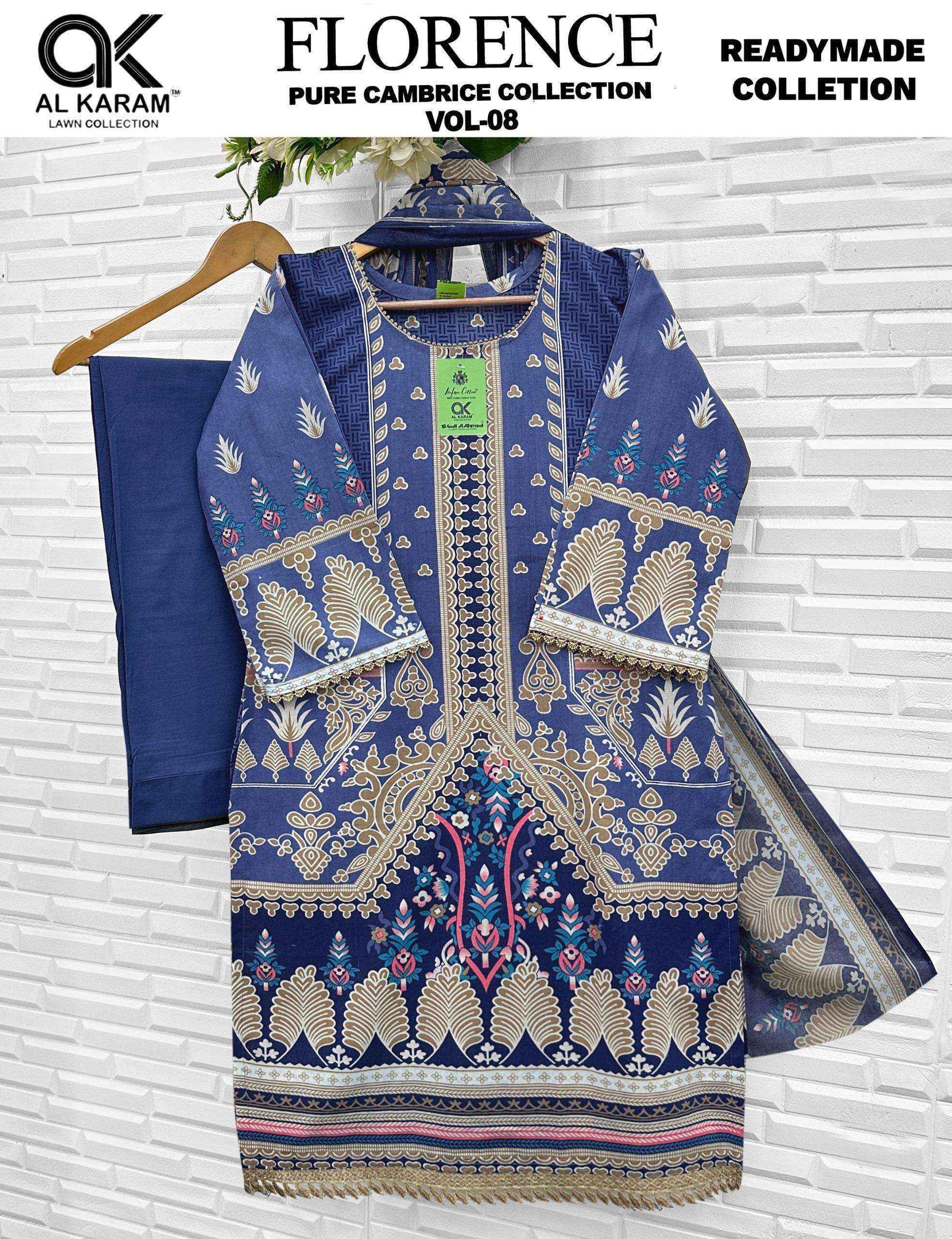Al Karam Florence Vol 8 Cotton Readymade Suits Wholesale Price ( 6 pcs Catalogue )