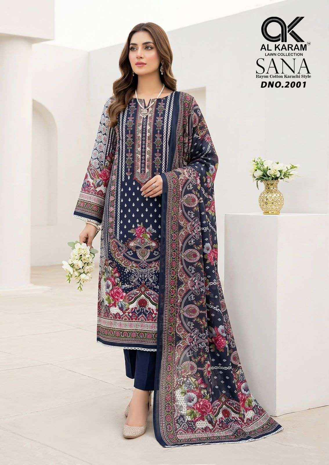 Al Karam Sana Vol 2 Rayon Dress Material, Wholesale Dealer Surat ( 8 pcs Catalogue )