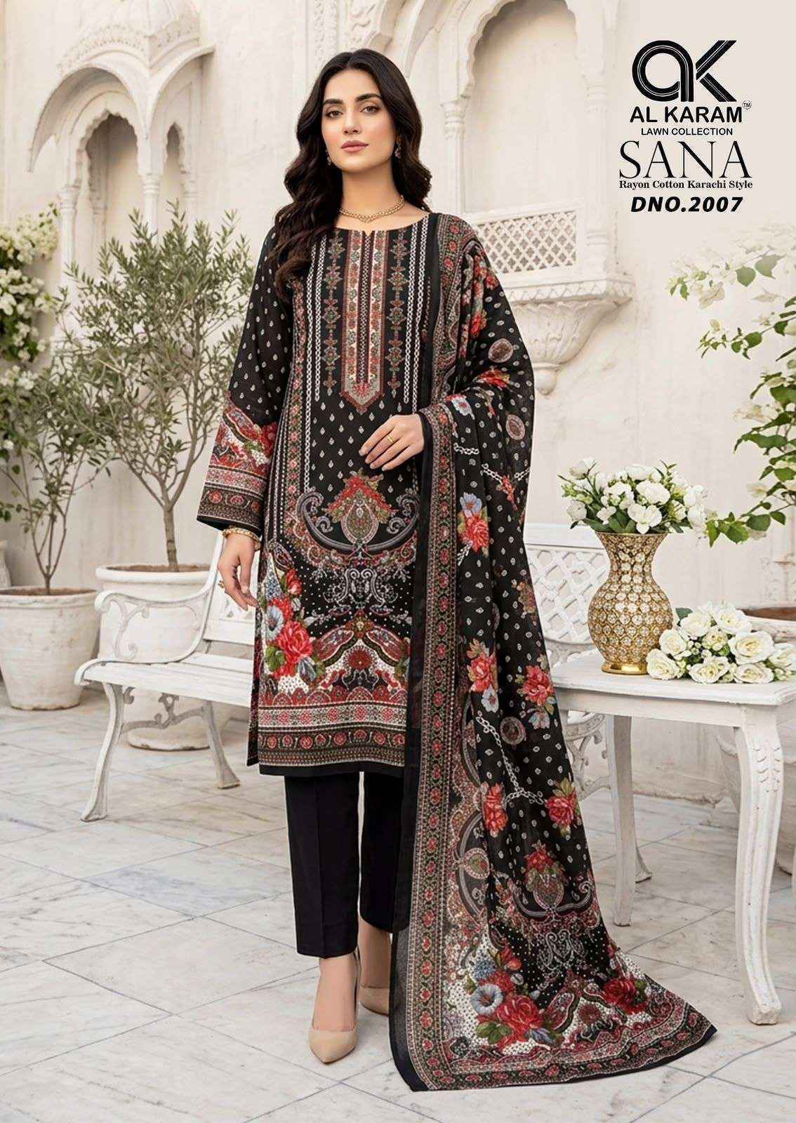 Al Karam Sana Vol 2 Rayon Dress Material, Wholesale Dealer Surat ( 8 pcs Catalogue )