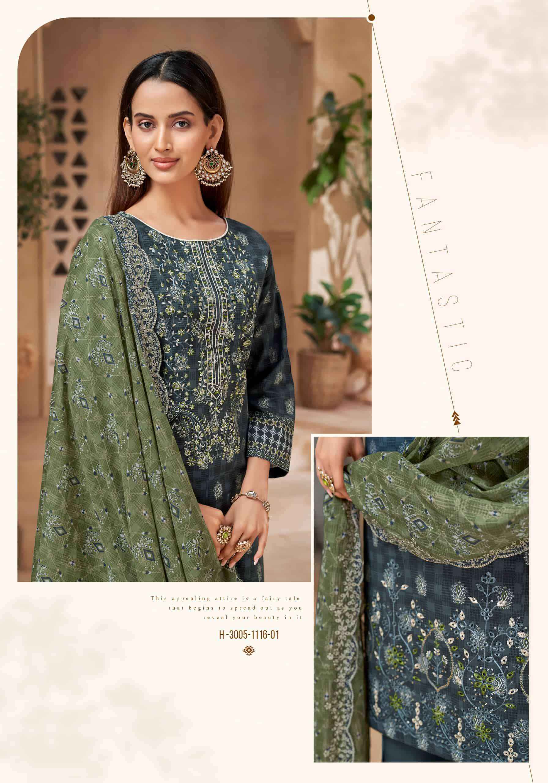 Alok Suit Pak Bin Saeed Edition 5 Wholesale Surat Market ( 6 Pcs Catalogue )
