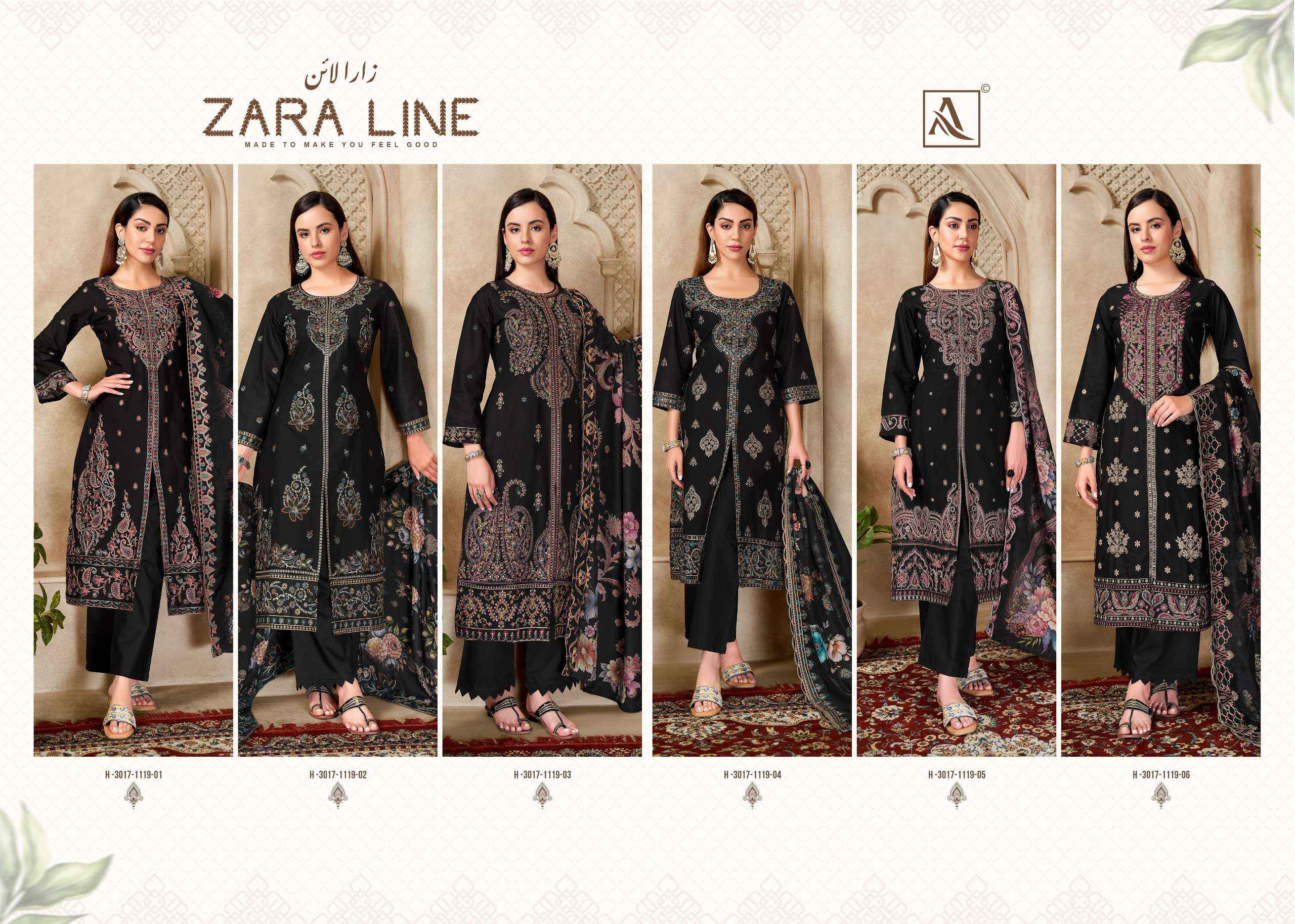 ALOK SUITS ZARA LINE DRESS - ऑनलाइन पाकिस्तानी सूट्स सबसे सस्ते रेट में ( 6 Pcs Catalogue )