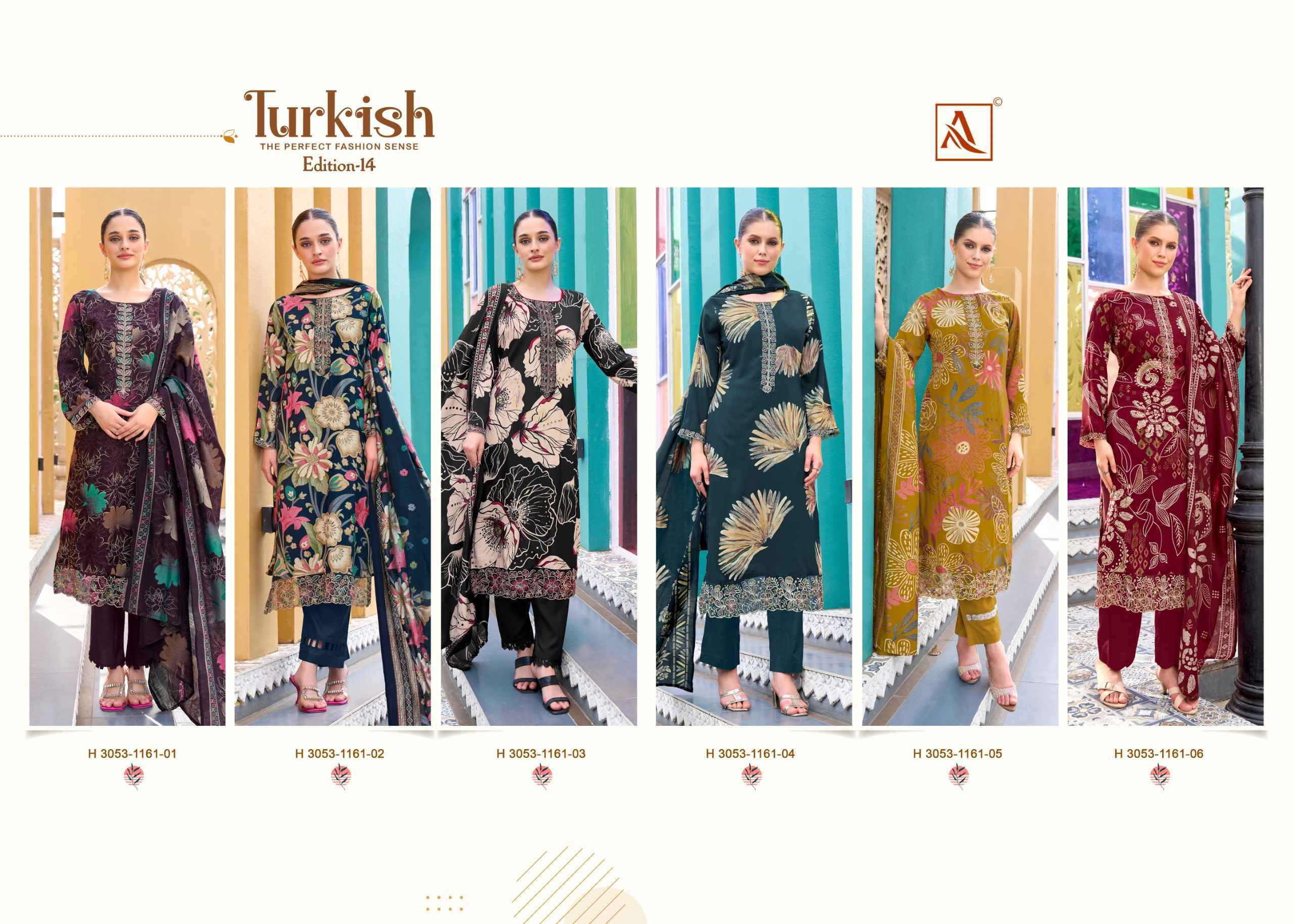 Alok Turkish Edition 14 Wholesale Viscose Reyon Dress Material ( 6 pcs Catalogue )