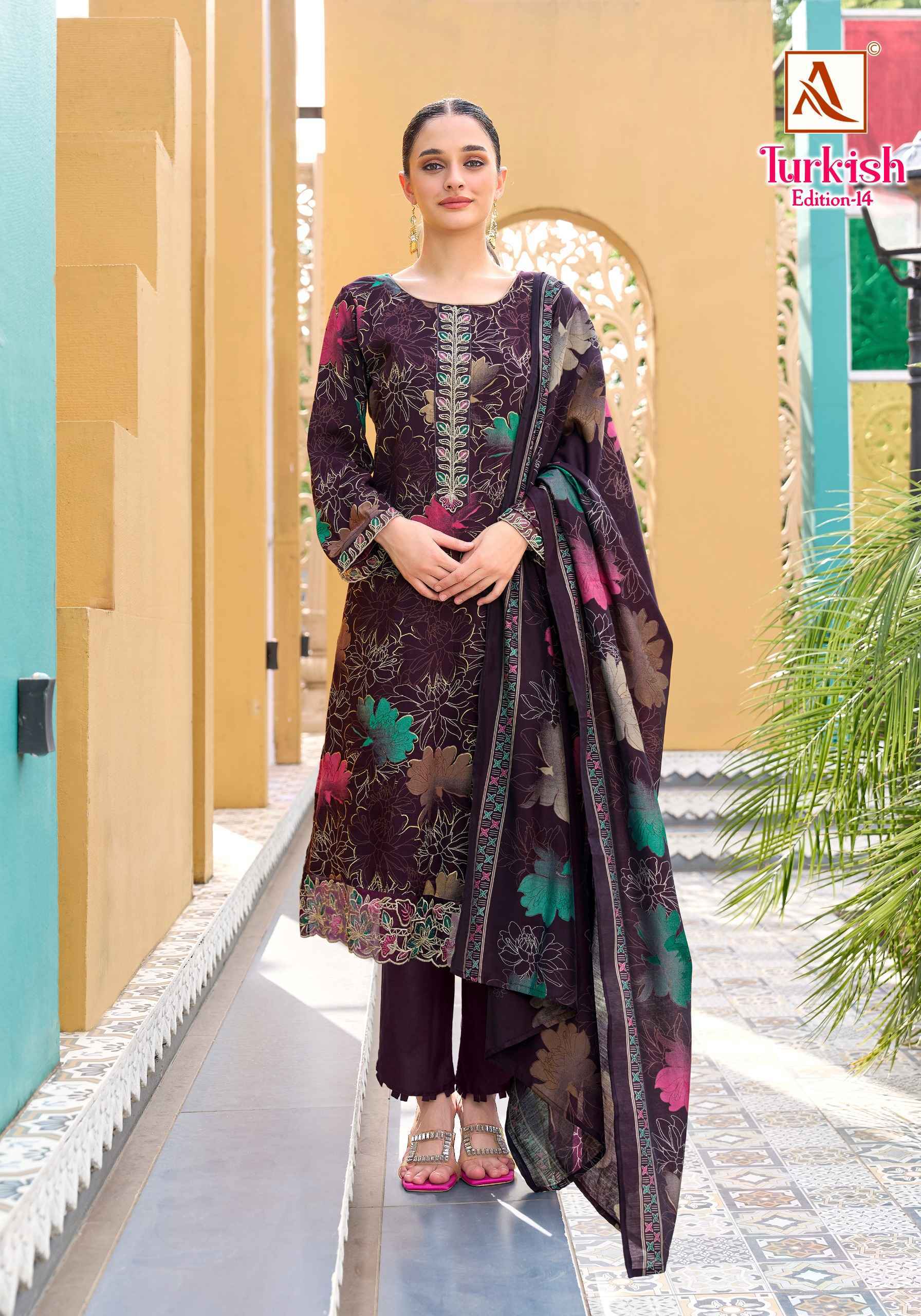 Alok Turkish Edition 14 Wholesale Viscose Reyon Dress Material ( 6 pcs Catalogue )