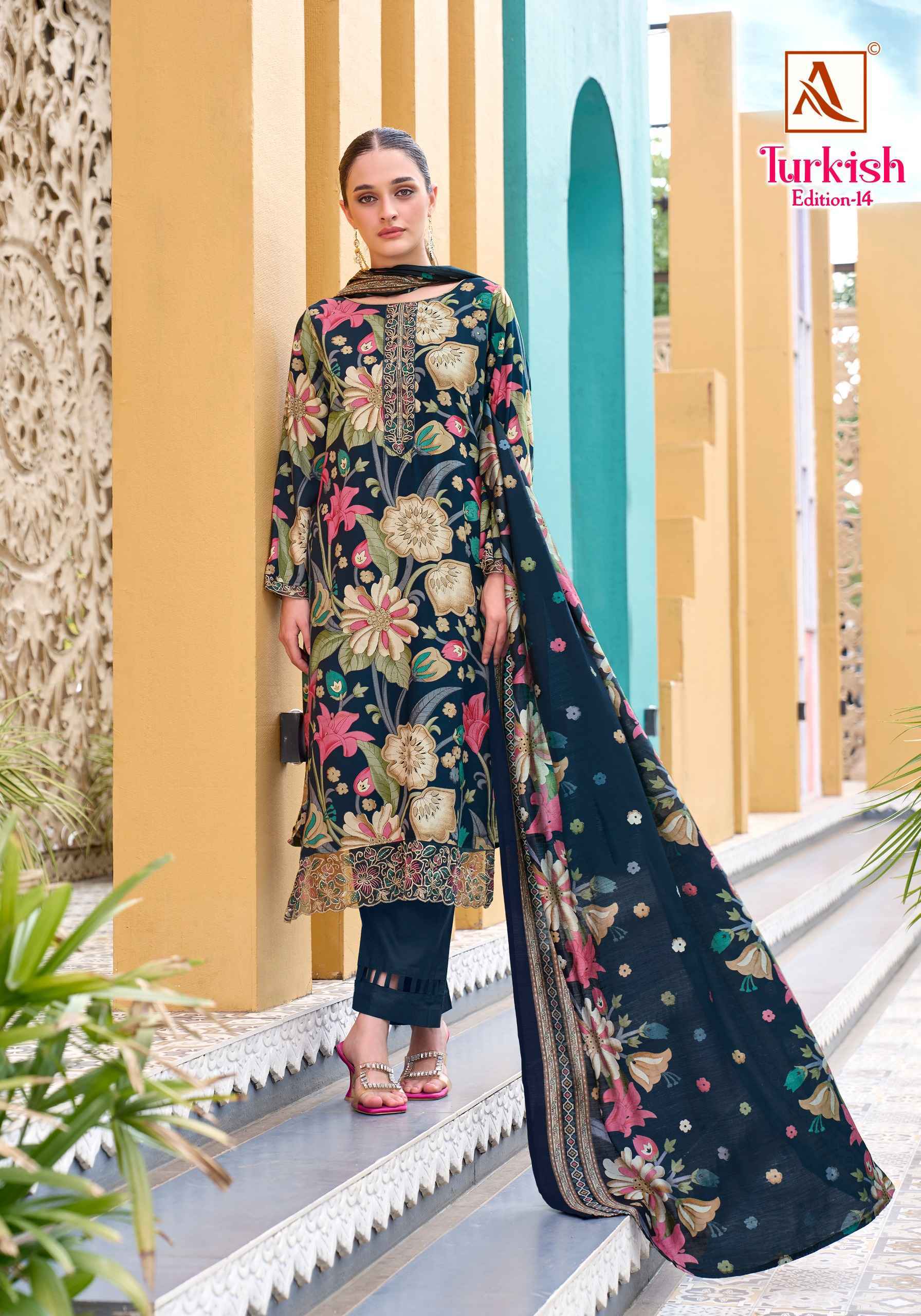 Alok Turkish Edition 14 Wholesale Viscose Reyon Dress Material ( 6 pcs Catalogue )
