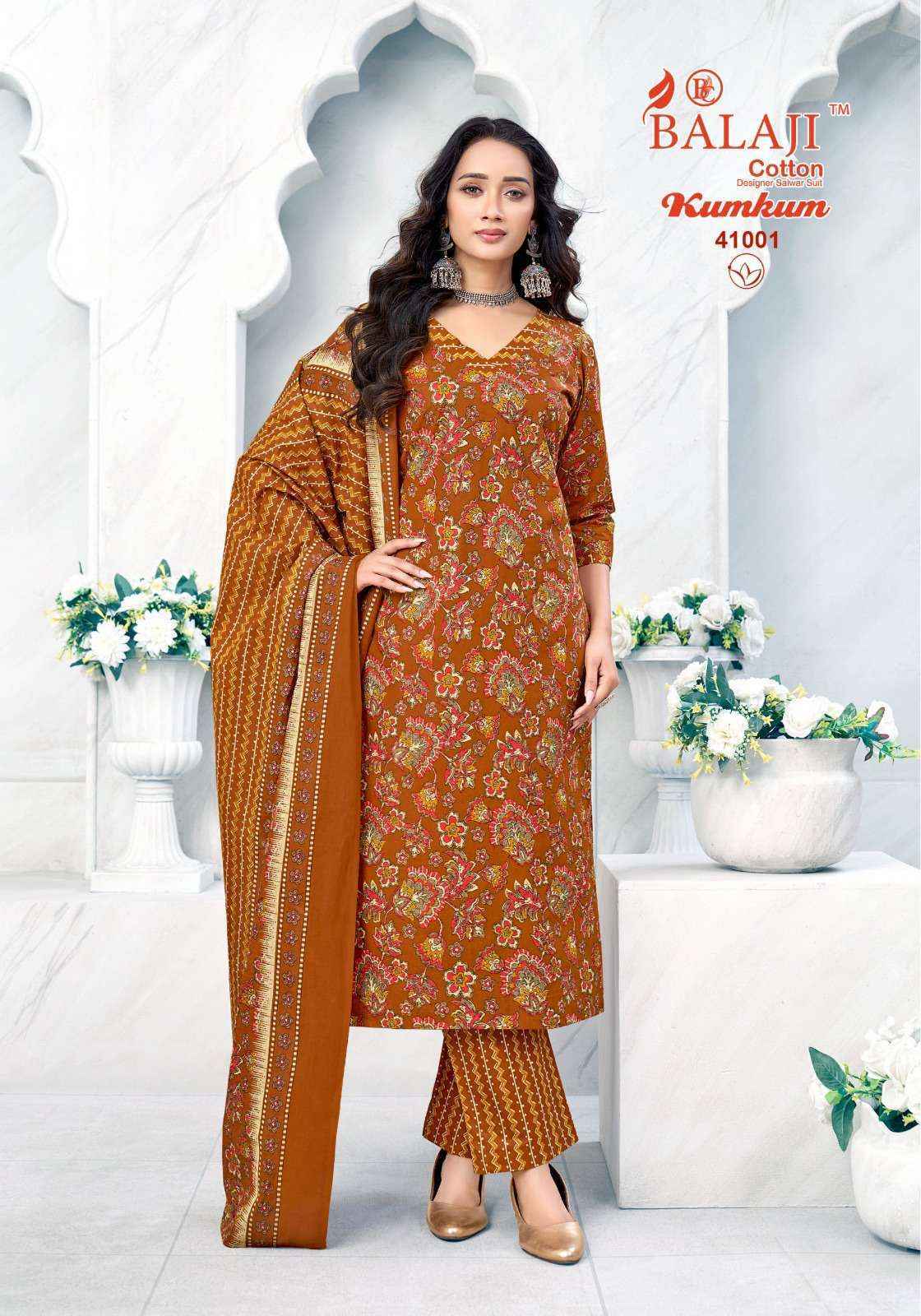 Balaji Kumkum Vol 41 Readymade Cotton Dress Surat Wholesale Market Price ( 10 Pcs Catalog )