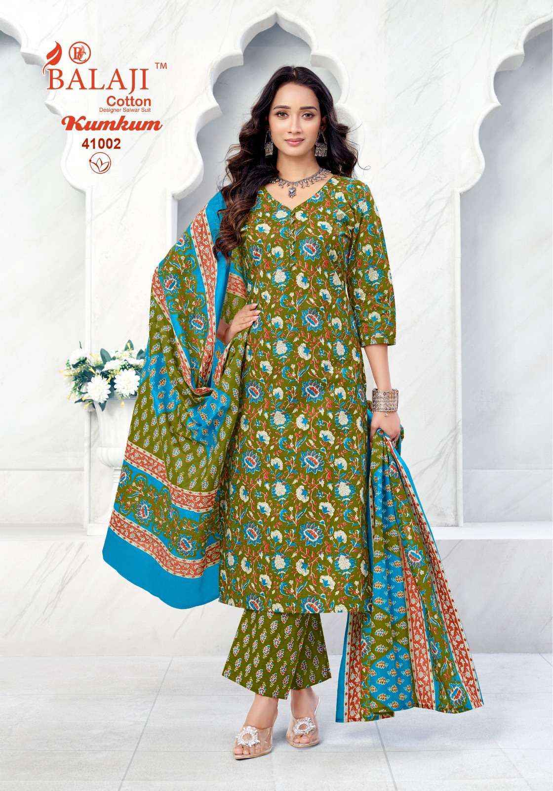 Balaji Kumkum Vol 41 Readymade Cotton Dress Surat Wholesale Market Price ( 10 Pcs Catalog )