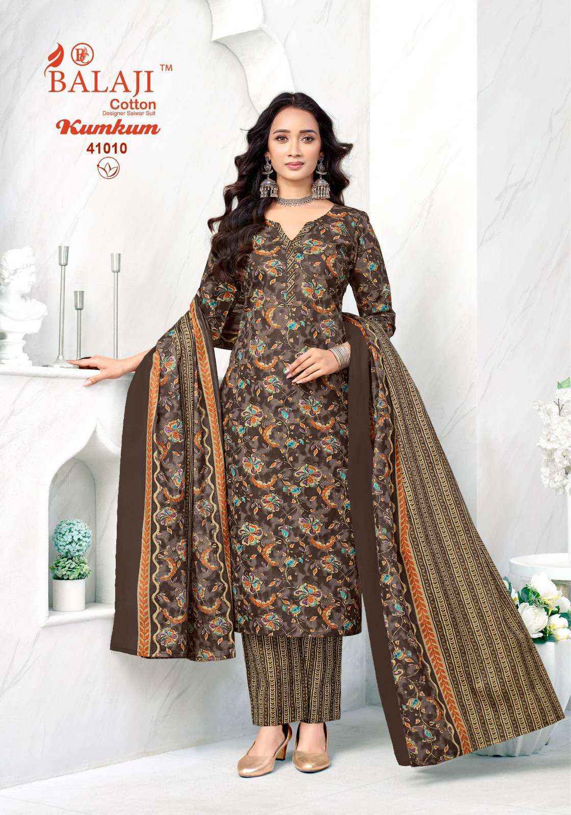 Balaji Kumkum Vol 41 Readymade Cotton Dress Surat Wholesale Market Price ( 10 Pcs Catalog )