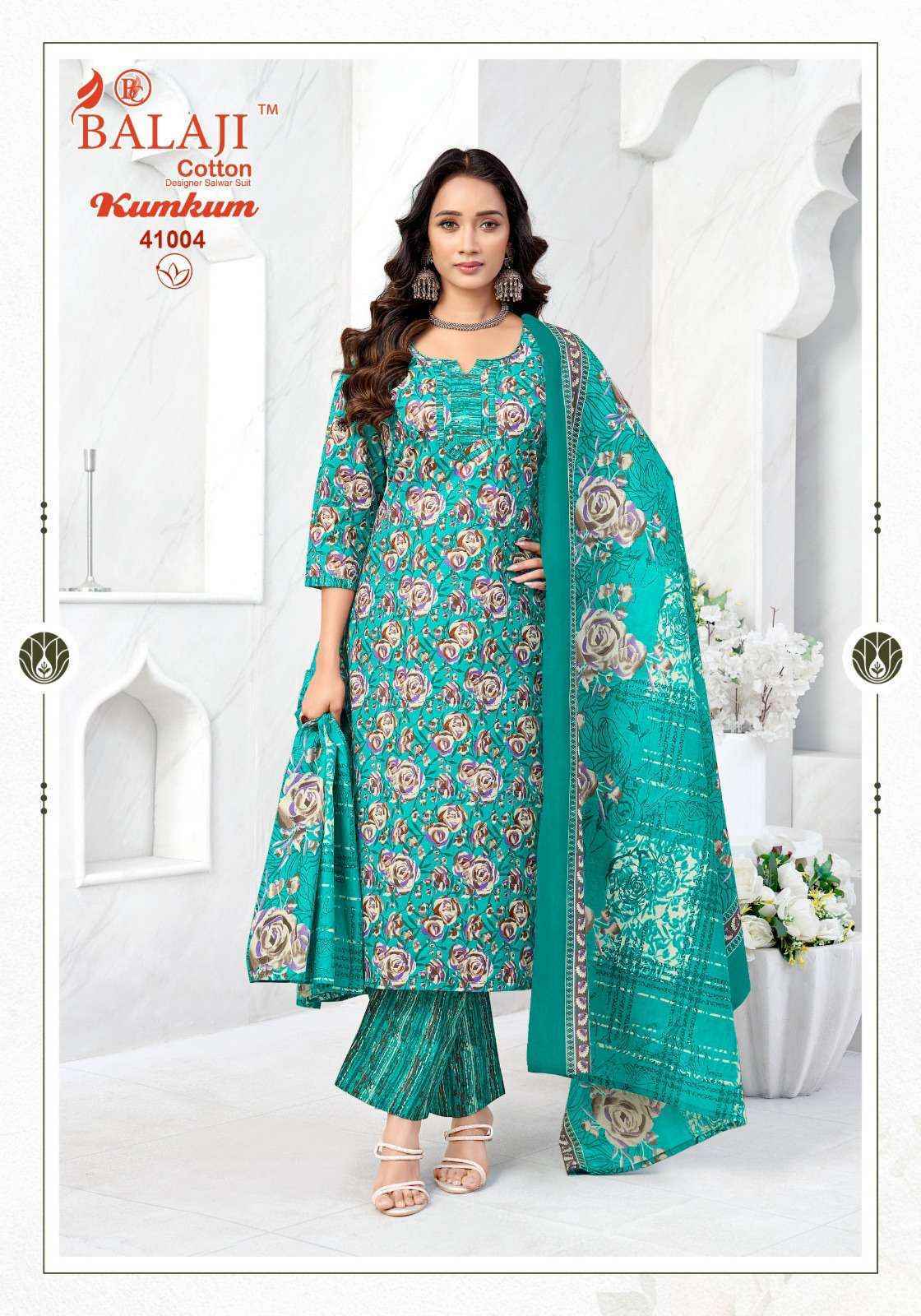 Balaji Kumkum Vol 41 Readymade Cotton Dress Surat Wholesale Market Price ( 10 Pcs Catalog )