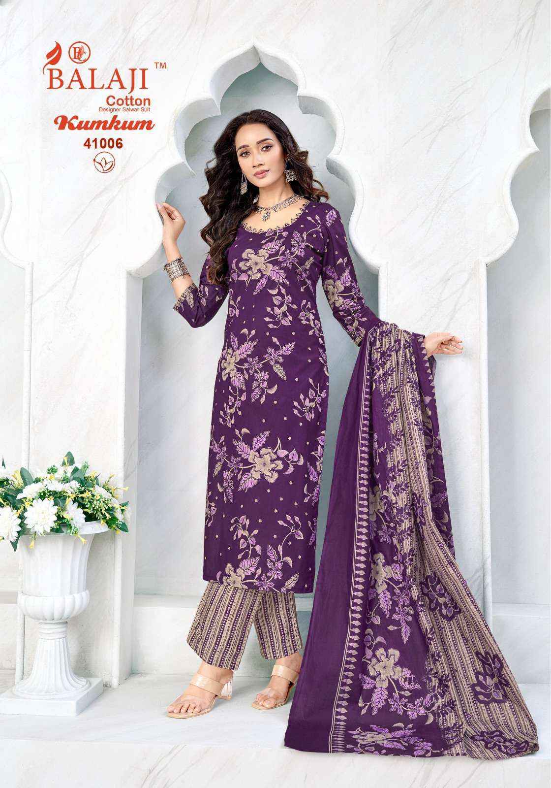 Balaji Kumkum Vol 41 Readymade Cotton Dress Surat Wholesale Market Price ( 10 Pcs Catalog )