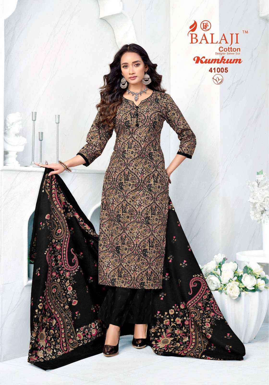 Balaji Kumkum Vol 41 Readymade Cotton Dress Surat Wholesale Market Price ( 10 Pcs Catalog )