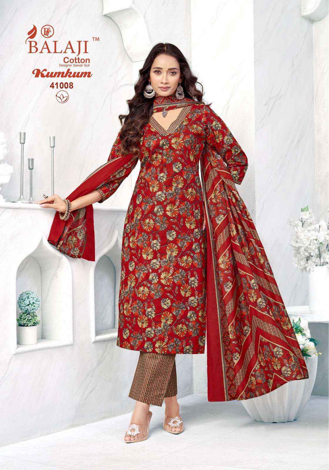 Balaji Kumkum Vol 41 Readymade Cotton Dress Surat Wholesale Market Price ( 10 Pcs Catalog )