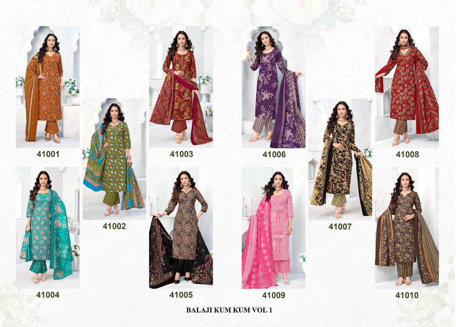 Balaji Kumkum Vol 41 Readymade Cotton Dress Surat Wholesale Market Price ( 10 Pcs Catalog )