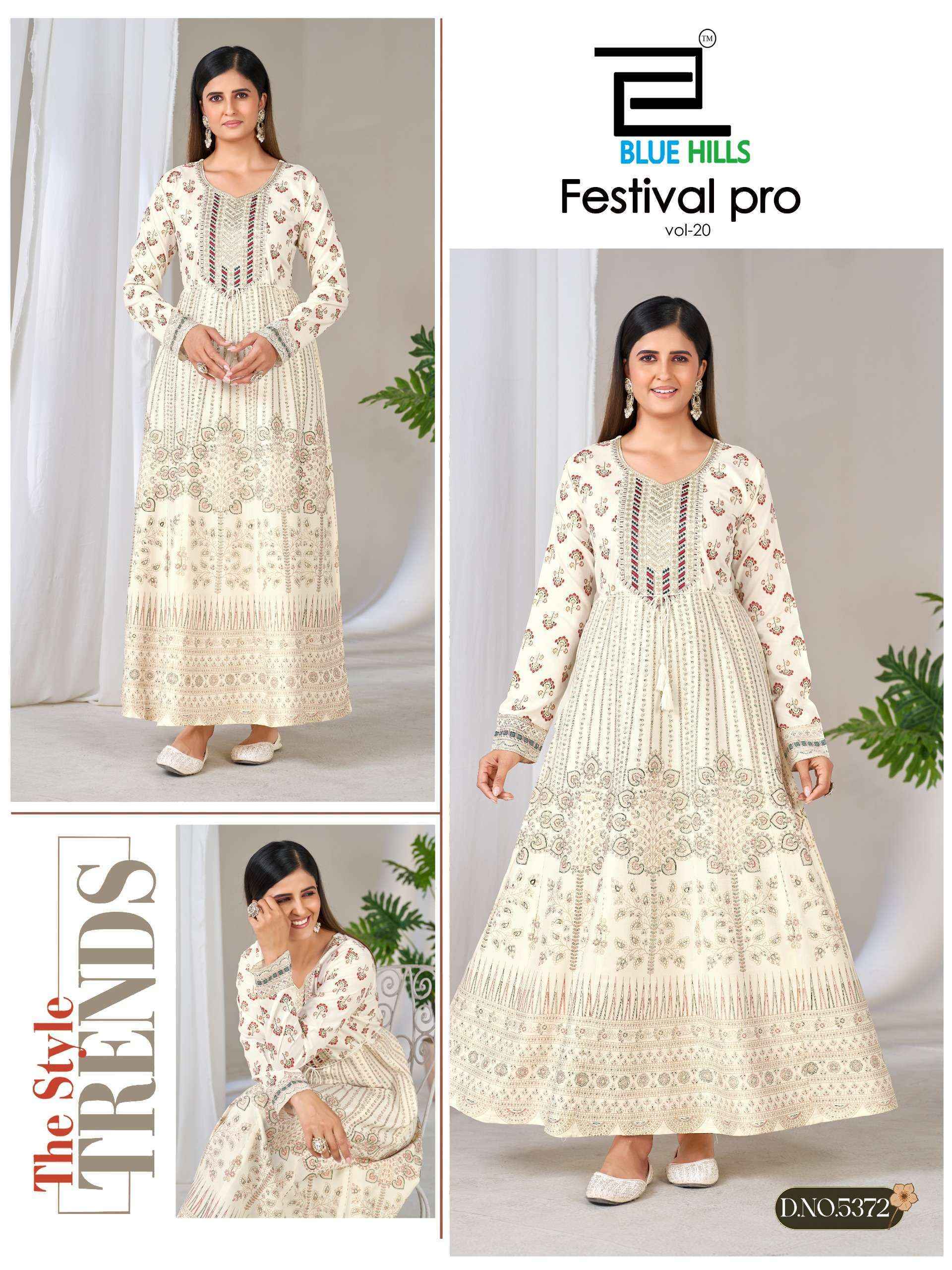 Blue Hills Festival Pro Vol 20 Rayon Anarkali Gown  _ Surat Wholesale Shop ( 6 Pcs Catalog )