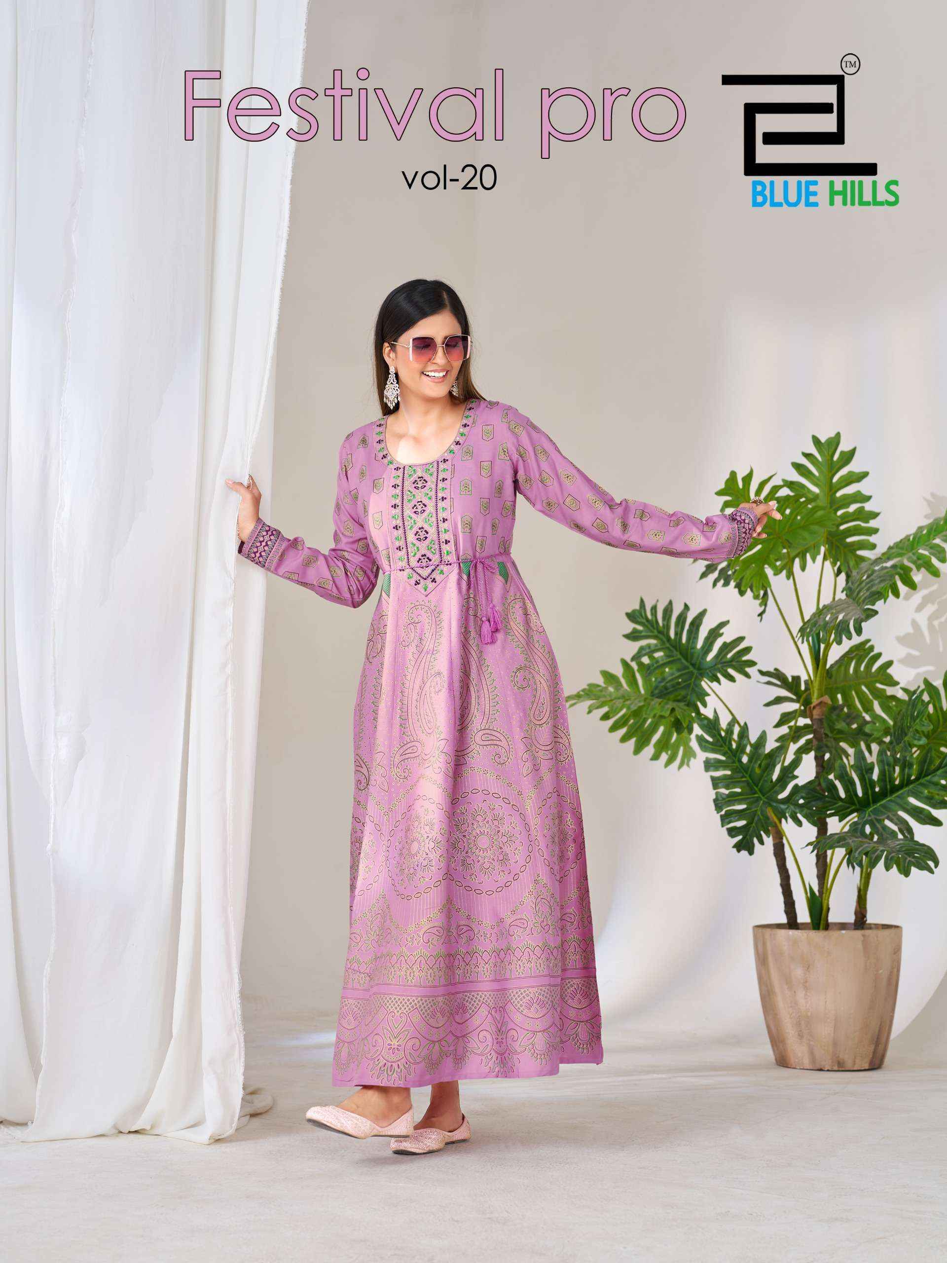 Blue Hills Festival Pro Vol 20 Rayon Anarkali Gown  _ Surat Wholesale Shop ( 6 Pcs Catalog )