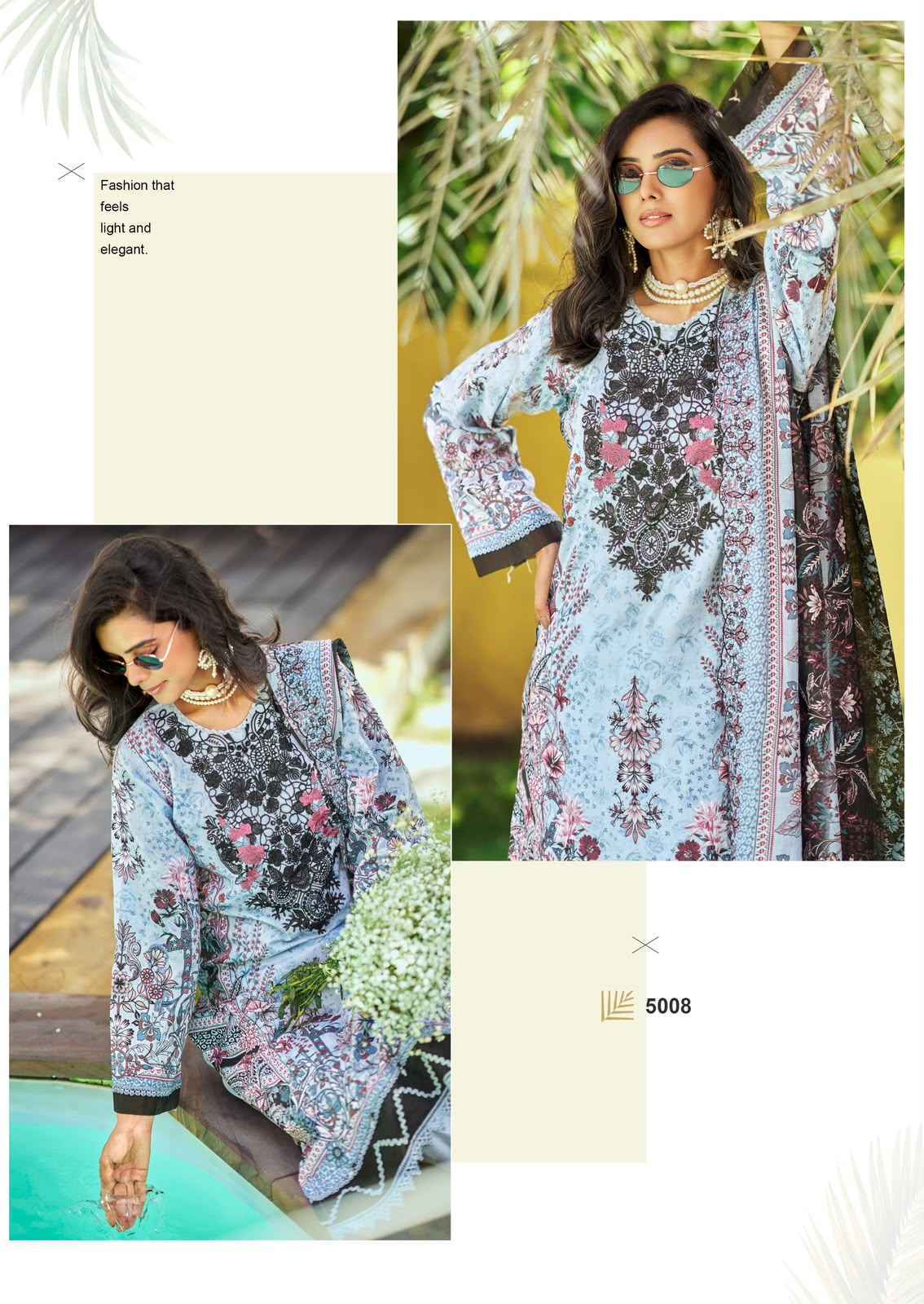 Cosmos Needle Wonder Vol 5 - Wholesale Ladies Lawn Cotton Dress Material ( 8 pcs Catalogue )