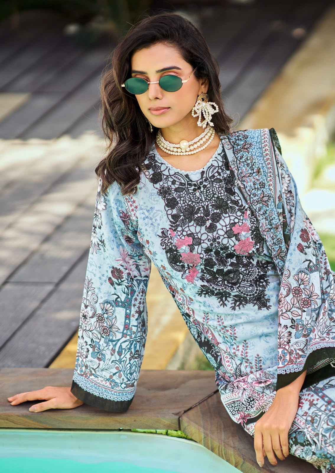 Cosmos Needle Wonder Vol 5 - Wholesale Ladies Lawn Cotton Dress Material ( 8 pcs Catalogue )