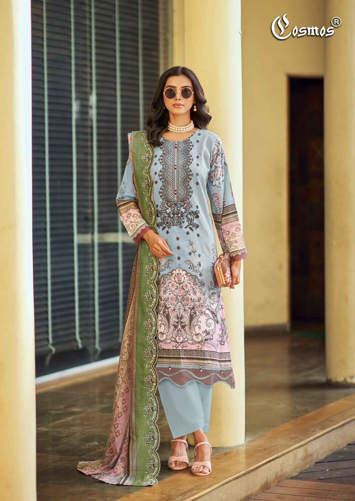Cosmos Needle Wonder Vol 5 - Wholesale Ladies Lawn Cotton Dress Material ( 8 pcs Catalogue )