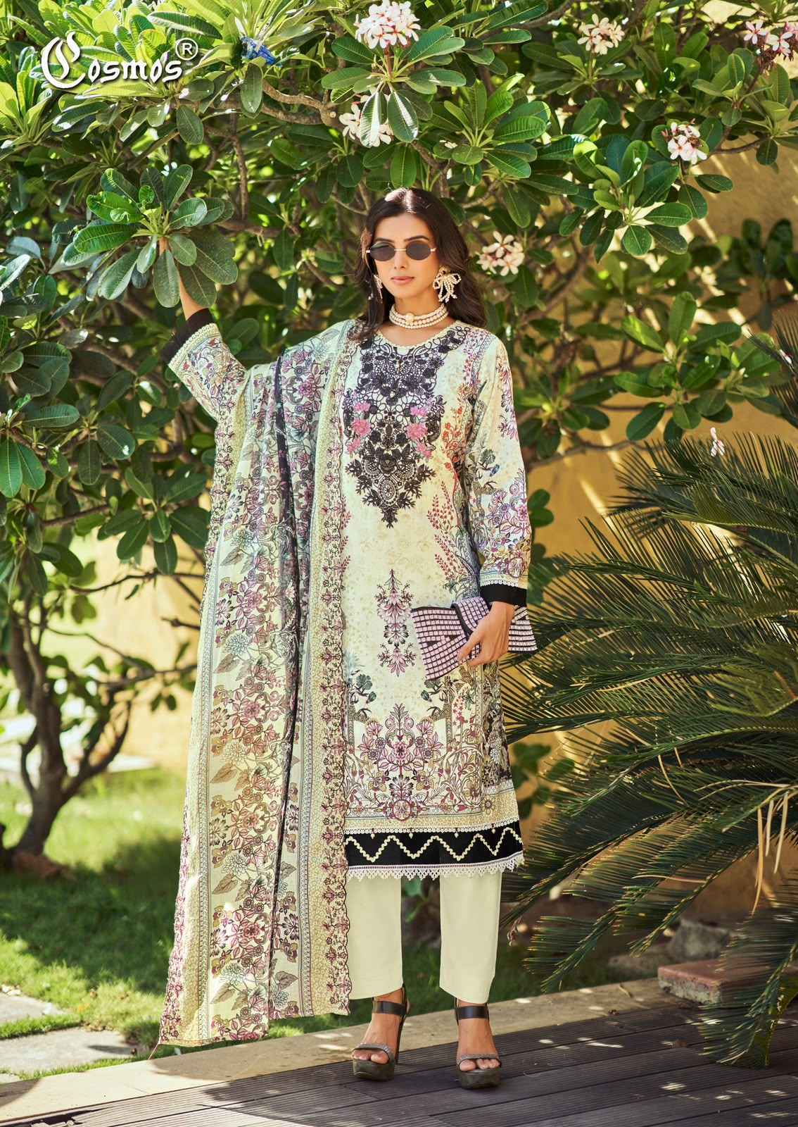 Cosmos Needle Wonder Vol 5 - Wholesale Ladies Lawn Cotton Dress Material ( 8 pcs Catalogue )