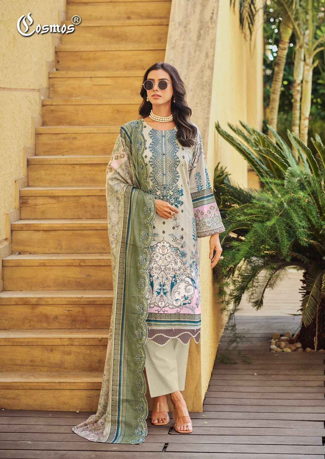 Cosmos Needle Wonder Vol 5 - Wholesale Ladies Lawn Cotton Dress Material ( 8 pcs Catalogue )