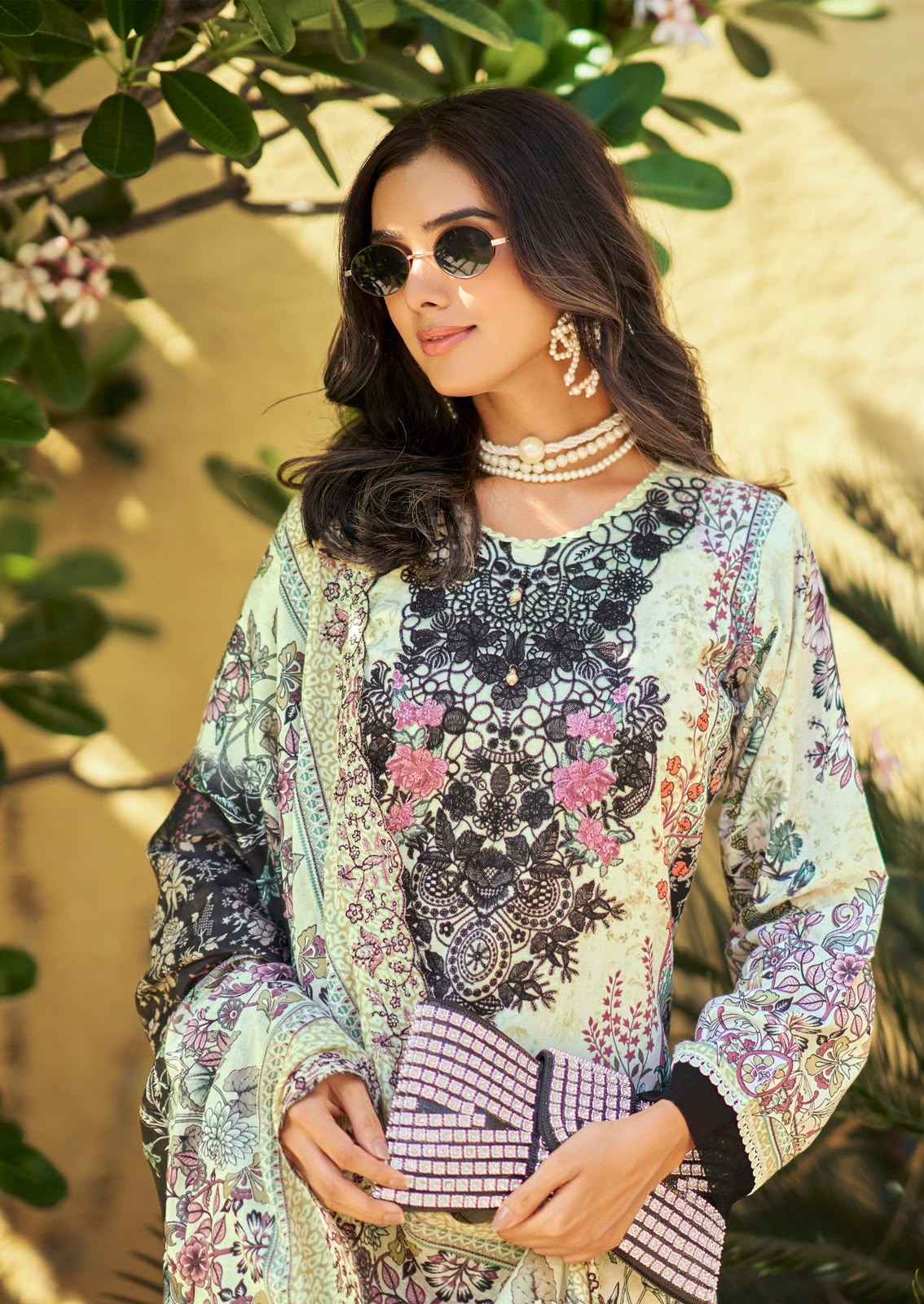 Cosmos Needle Wonder Vol 5 - Wholesale Ladies Lawn Cotton Dress Material ( 8 pcs Catalogue )