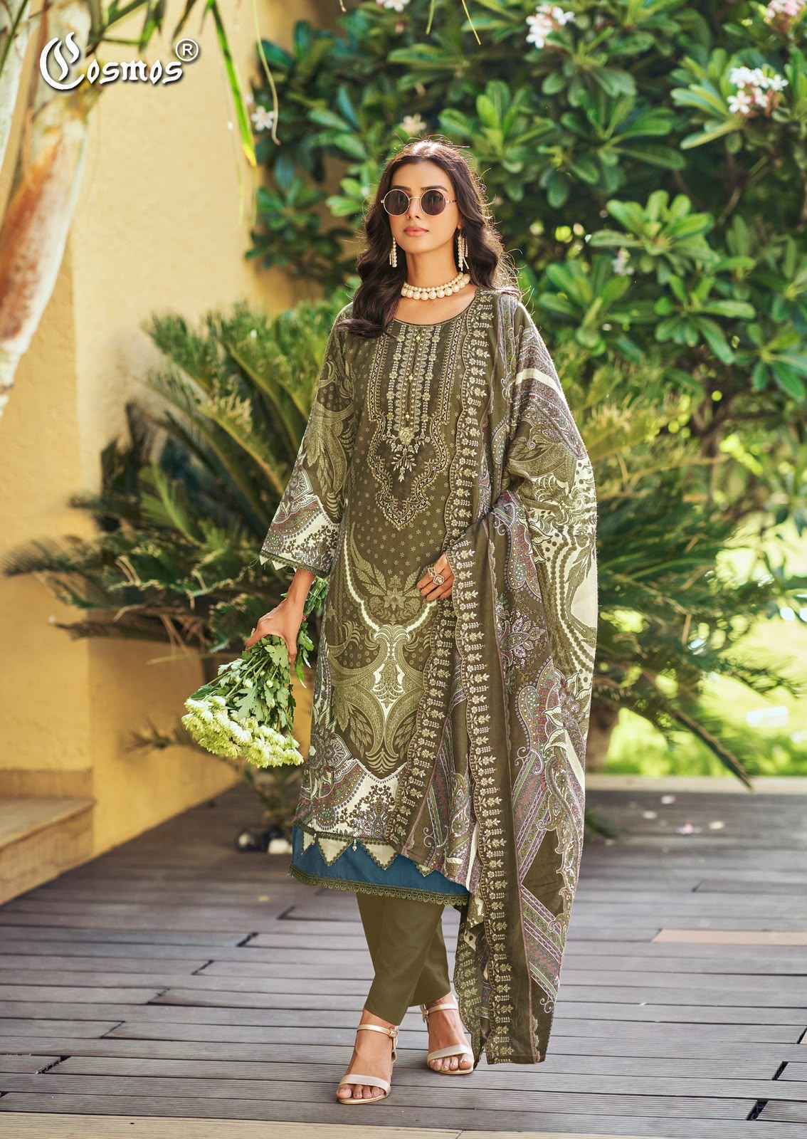 Cosmos Needle Wonder Vol 5 - Wholesale Ladies Lawn Cotton Dress Material ( 8 pcs Catalogue )