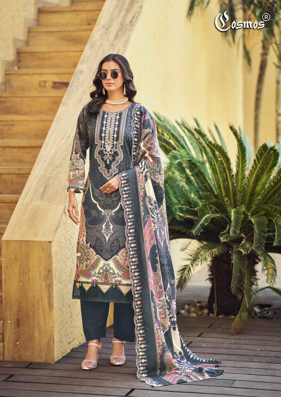 Cosmos Needle Wonder Vol 5 - Wholesale Ladies Lawn Cotton Dress Material ( 8 pcs Catalogue )
