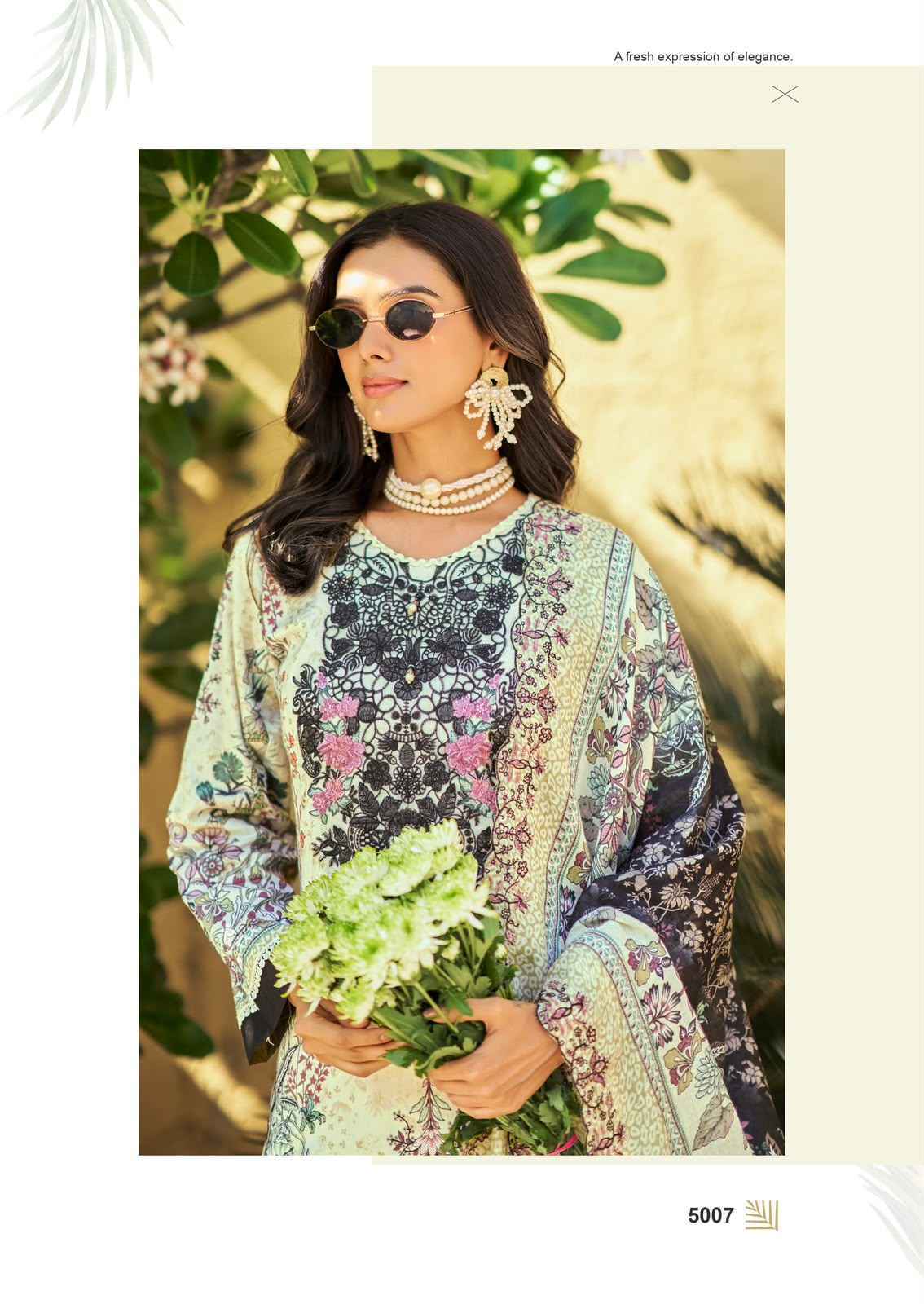 Cosmos Needle Wonder Vol 5 - Wholesale Ladies Lawn Cotton Dress Material ( 8 pcs Catalogue )