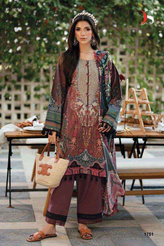 Deepsy 1751 Pure Cotton Pakistani Salwar Suit Latest Collection _ Texteli Surat Price ( 5 Pcs Catalog )