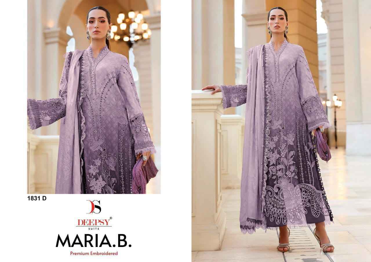 Deepsy Maria B Premium Embroidered D No 1831 Cotton Salwar Kameez _ Wholesale Supplier Surat ( 4 Pcs Catalog )