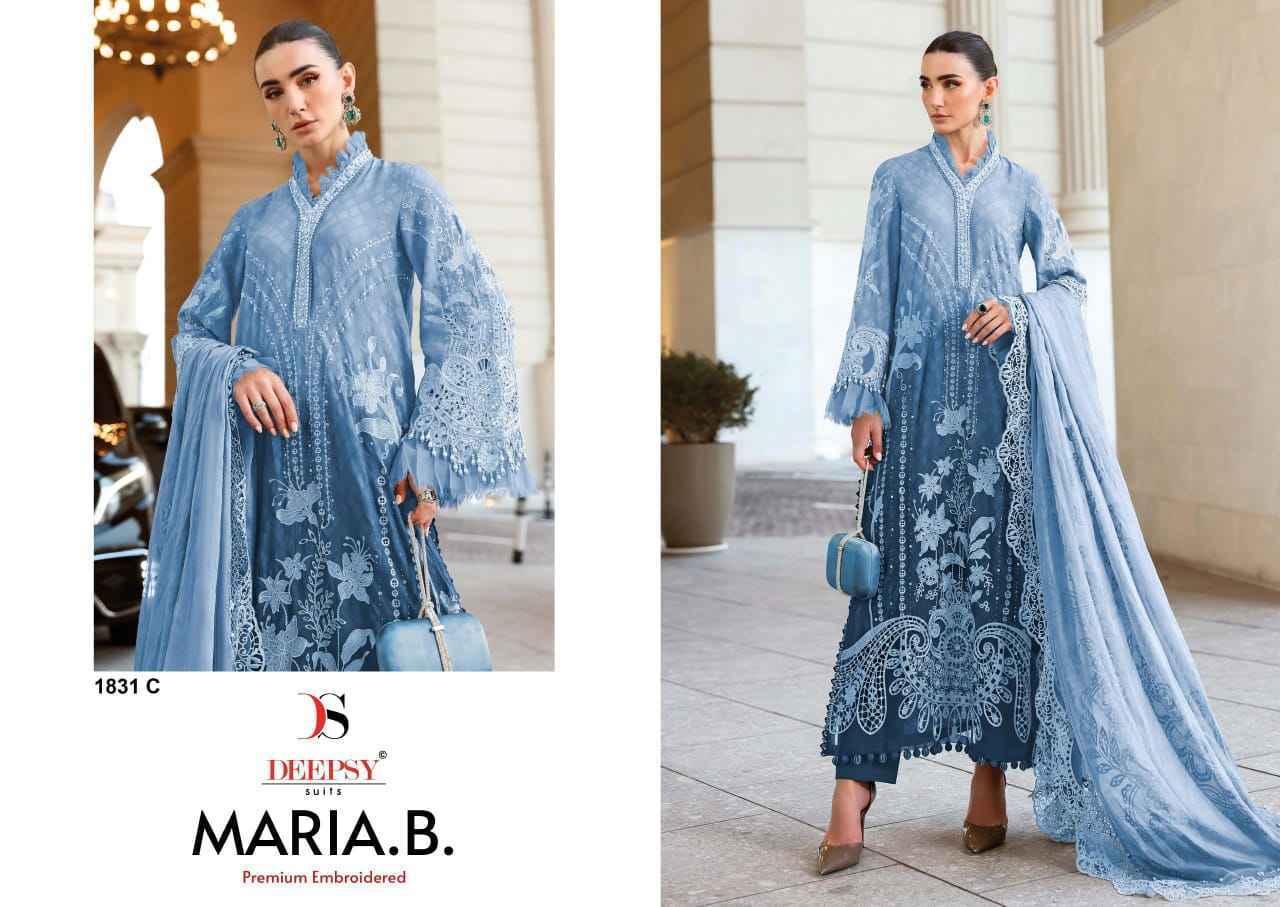 Deepsy Maria B Premium Embroidered D No 1831 Cotton Salwar Kameez _ Wholesale Supplier Surat ( 4 Pcs Catalog )