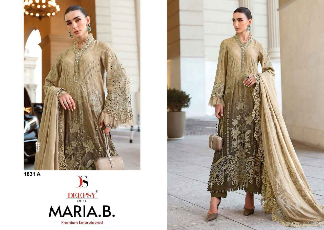 Deepsy Maria B Premium Embroidered D No 1831 Cotton Salwar Kameez _ Wholesale Supplier Surat ( 4 Pcs Catalog )