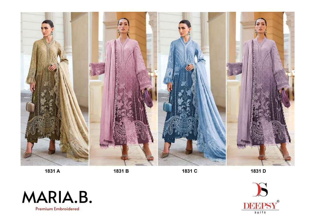 Deepsy Maria B Premium Embroidered D No 1831 Cotton Salwar Kameez _ Wholesale Supplier Surat ( 4 Pcs Catalog )