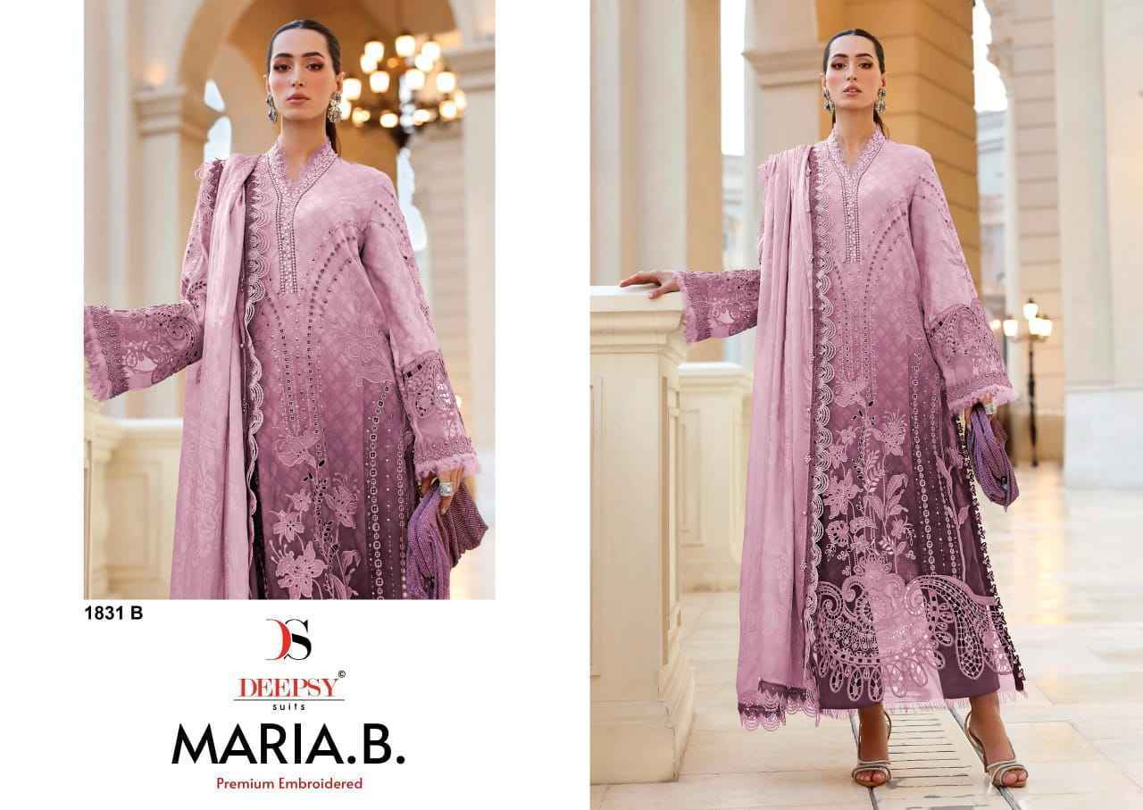 Deepsy Maria B Premium Embroidered D No 1831 Cotton Salwar Kameez _ Wholesale Supplier Surat ( 4 Pcs Catalog )