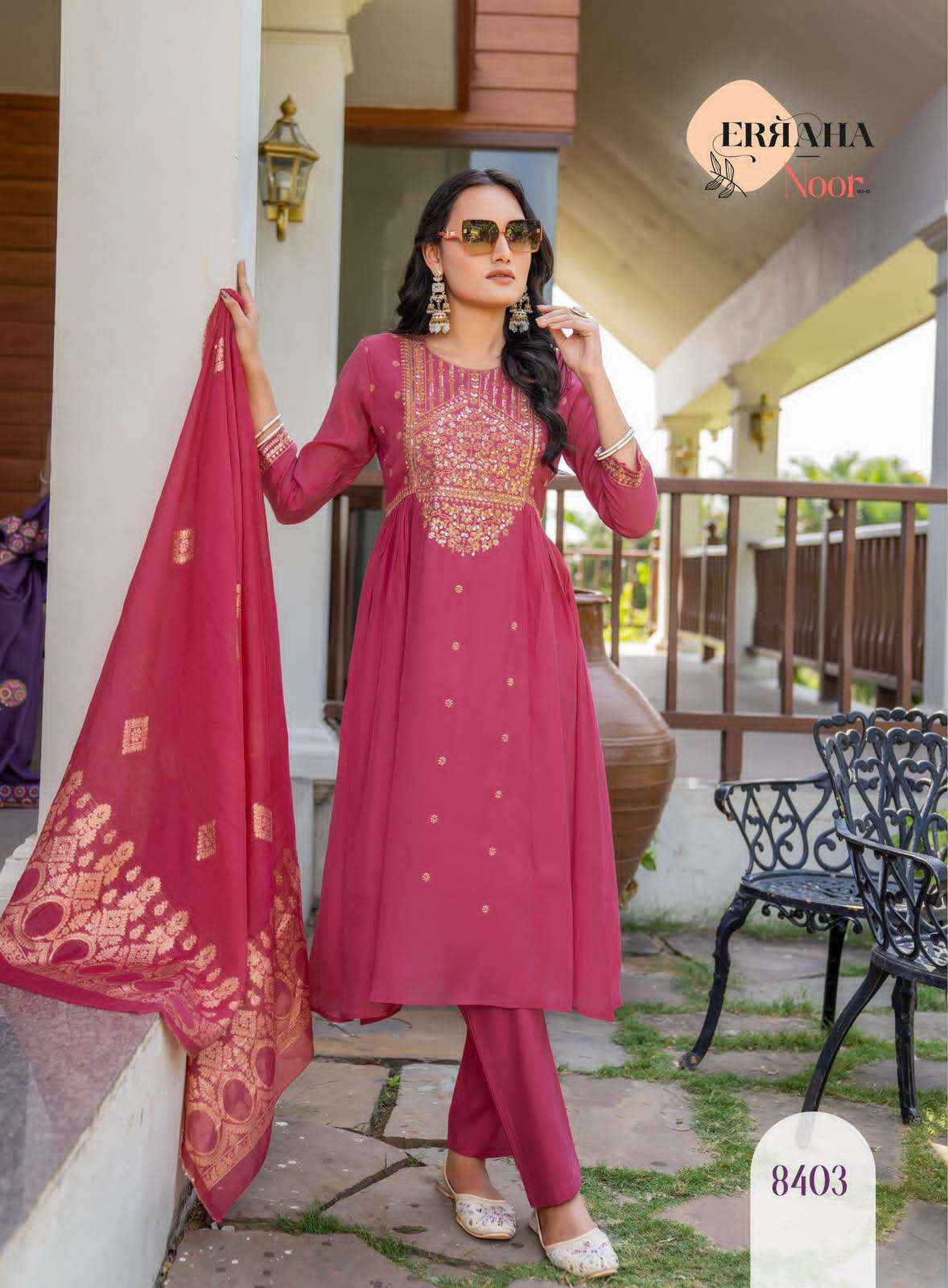 Erraha Noor Vol 1 Readymade Designer 3 Piece Sets _ Wholesale Boutique Items ( 8 Pcs Catalog )