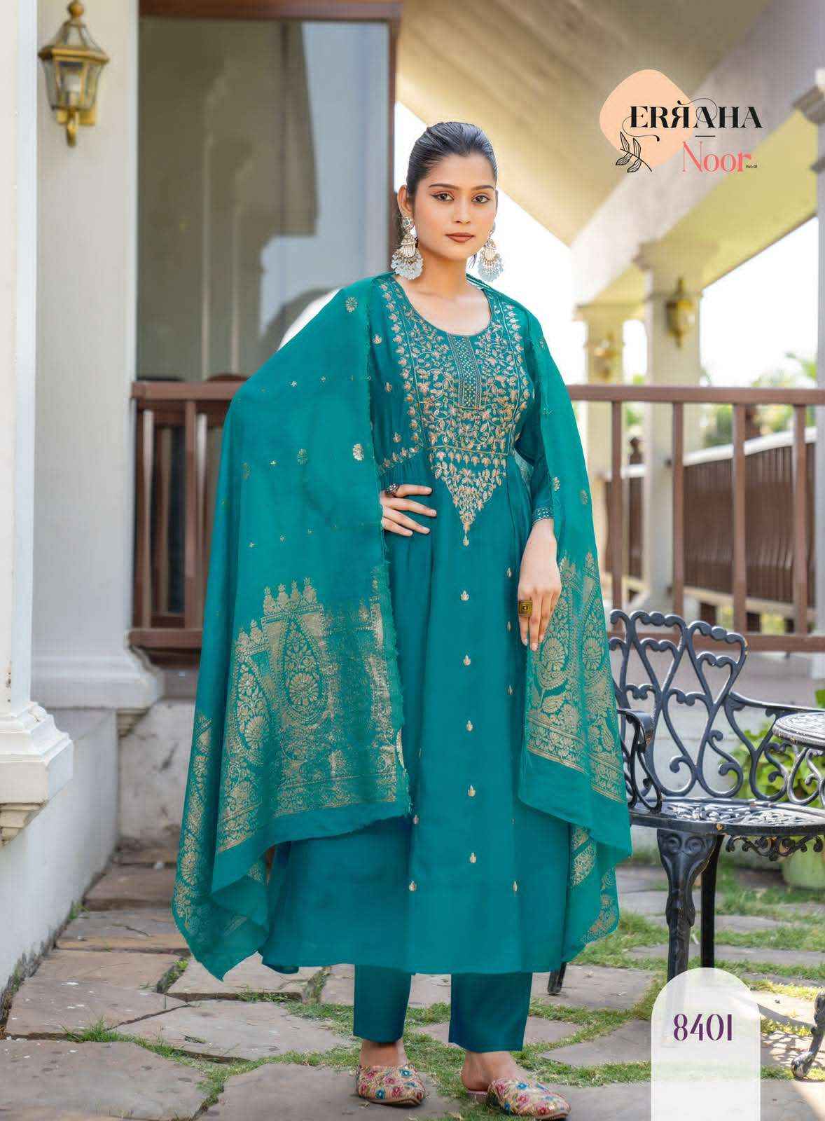 Erraha Noor Vol 1 Readymade Designer 3 Piece Sets _ Wholesale Boutique Items ( 8 Pcs Catalog )