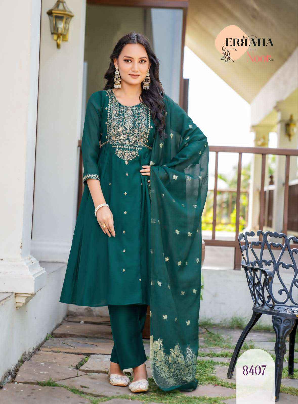 Erraha Noor Vol 1 Readymade Designer 3 Piece Sets _ Wholesale Boutique Items ( 8 Pcs Catalog )