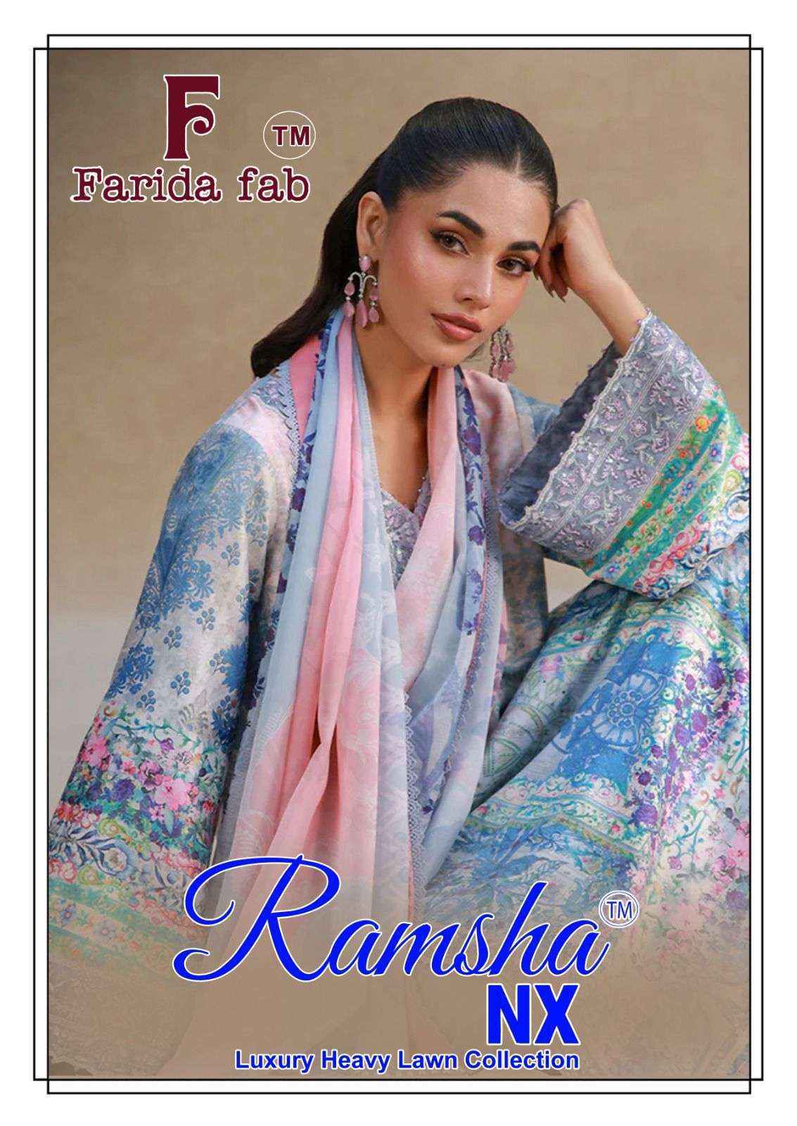 Farida Fab Ramsha Nx Lawn Cotton Salwar Suit _ Surat Wholesale Market Price ( 6 Pcs Catalog )