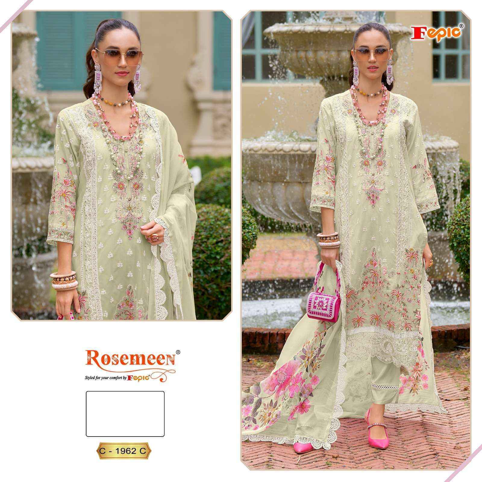 Fepic Rosemeen 1962 Organza Salwar Suit _ Surat Textile Wholesale Price ( 3 Pcs Catalog )
