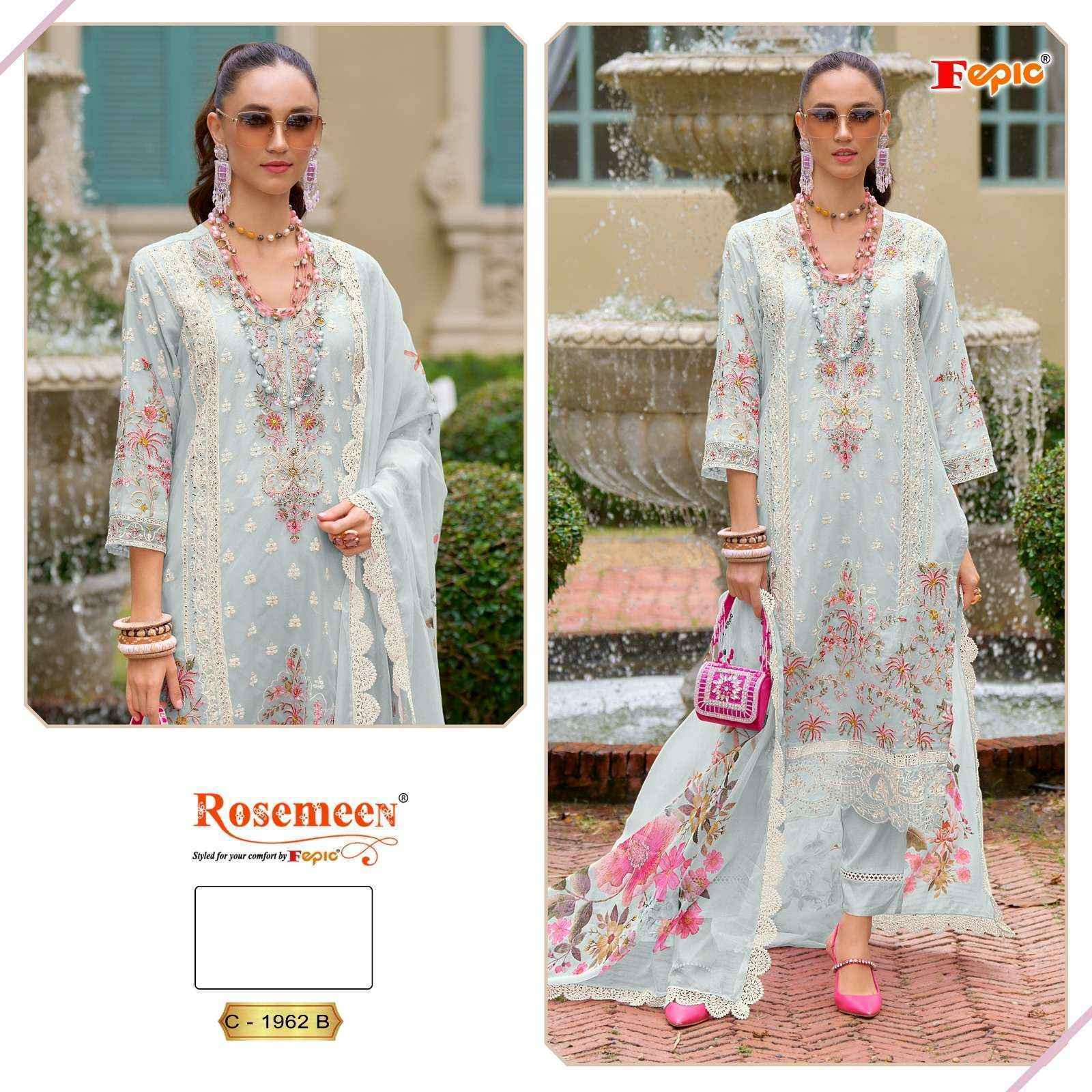 Fepic Rosemeen 1962 Organza Salwar Suit _ Surat Textile Wholesale Price ( 3 Pcs Catalog )