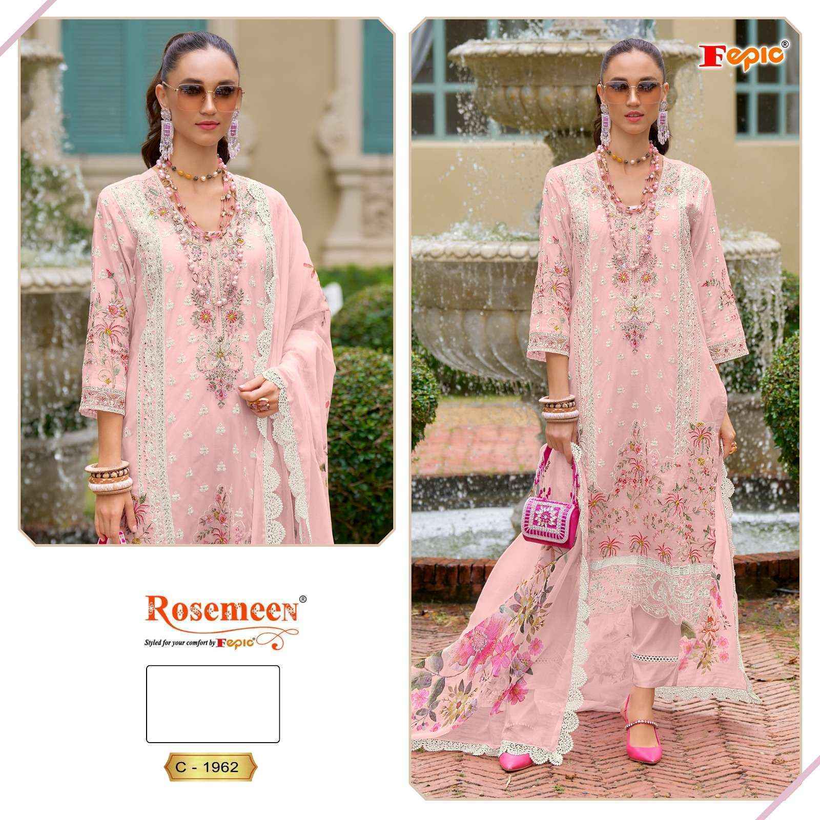 Fepic Rosemeen 1962 Organza Salwar Suit _ Surat Textile Wholesale Price ( 3 Pcs Catalog )