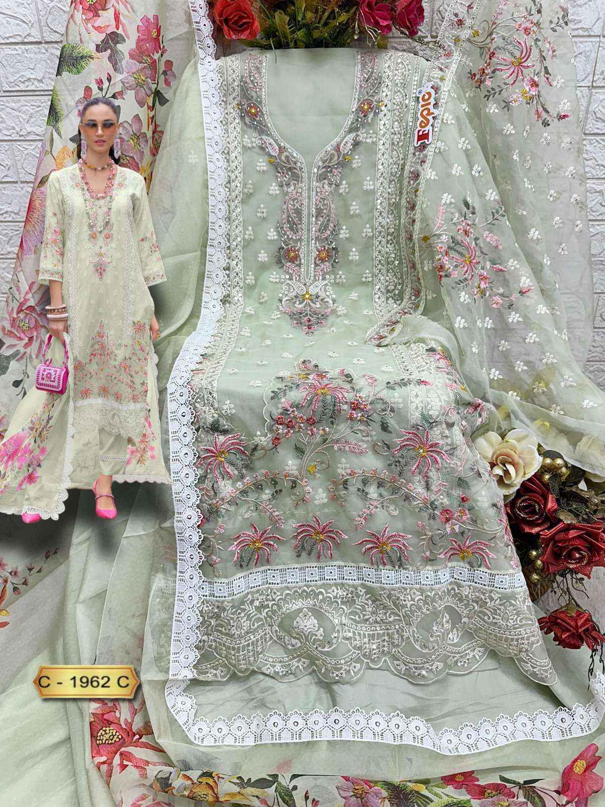Fepic Rosemeen 1962 Organza Salwar Suit _ Surat Textile Wholesale Price ( 3 Pcs Catalog )