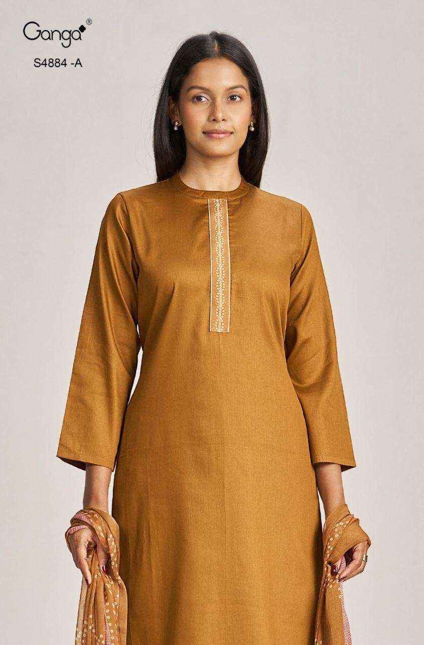 Ganga Fashion Gaura 4884 Pure Cotton Salwar Suit _ Wholesale Catalogue Surat ( 4 Pcs Catalog )