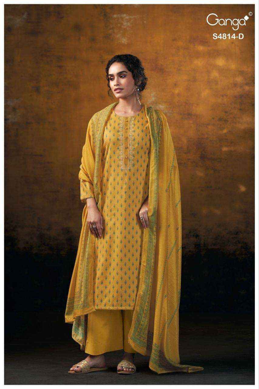 Ganga Fashion Sravanthi 4814 Exclusive Fancy Cotton Suit _ Surat Wholesale Market Price ( 4 Pcs Catalog )